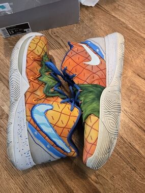 Nike Kids Pineapple Graphic Basketball Shoes - Orange/Green